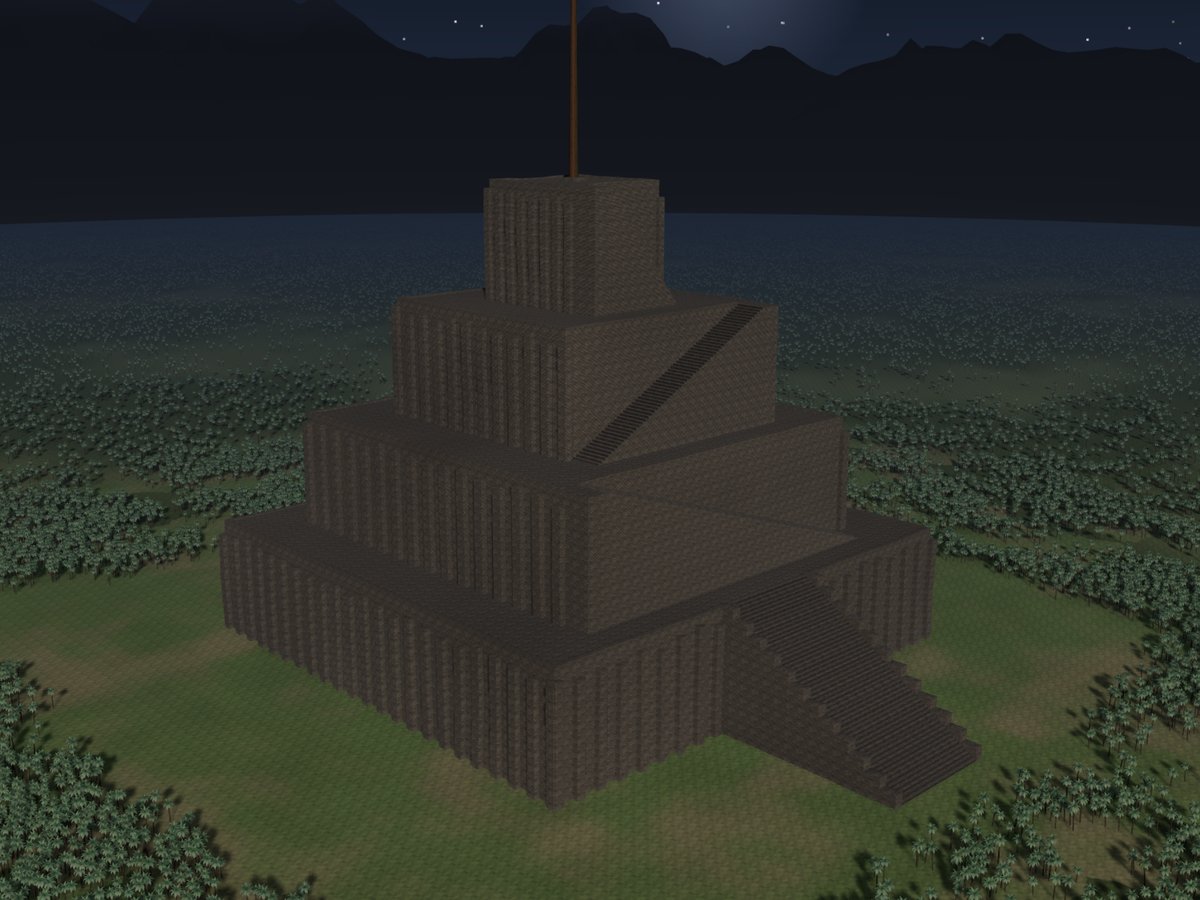 A 3D reconstruction of the terraced mud-brick ziggurat at Konar Sandal North on the plain beside the Halil River